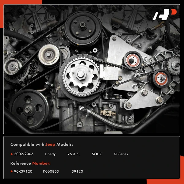 2 Pcs Serpentine Belt Drive Component Kit for Jeep Liberty 2002-2006 V6 3.7L