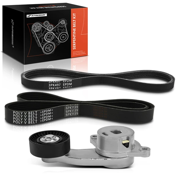 3 Pcs Serpentine Belt Drive Component Kit for Ford Escape 2009-2012 Fusion