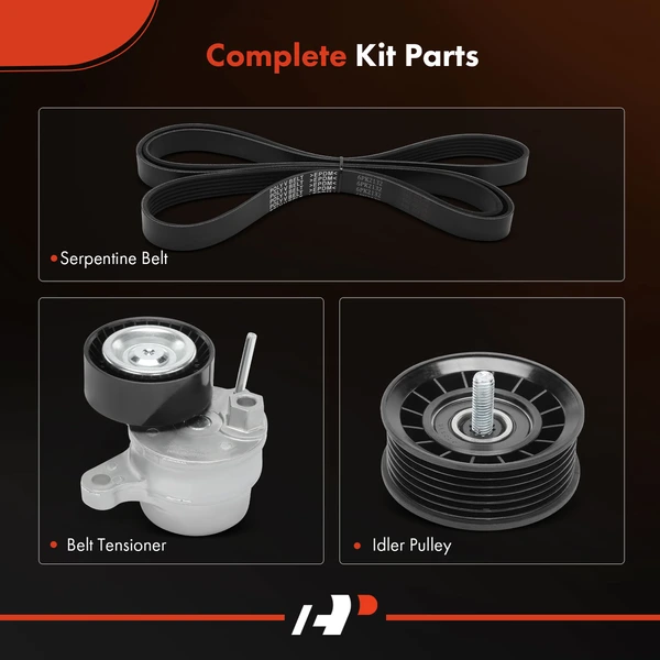 3 Pcs Serpentine Belt Drive Component Kit for Mercedes-Benz E350 2014 ML350