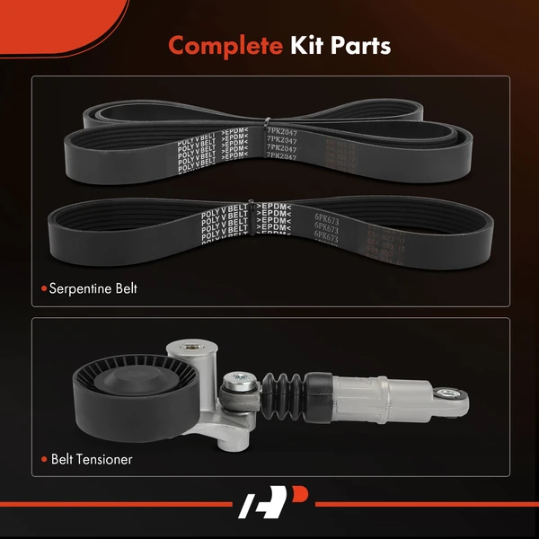 3 Pcs Serpentine Belt Drive Component Kit for Dodge Freightliner Sprinter 2500