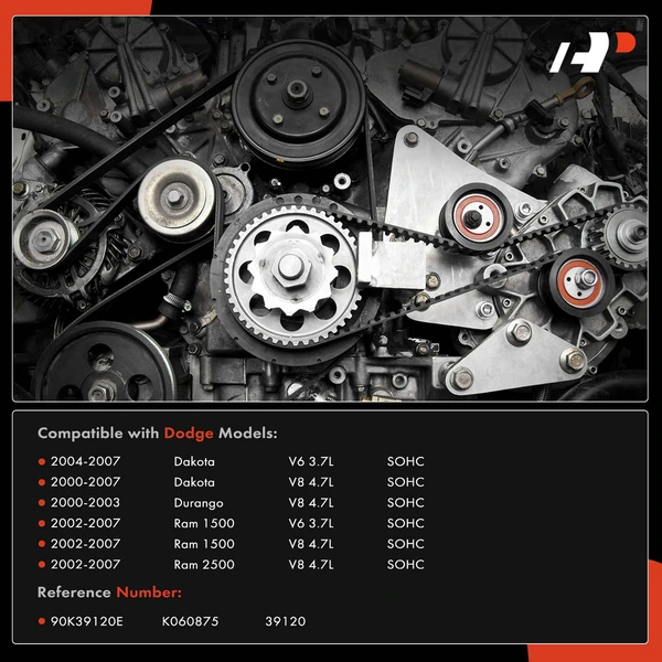 2 Pcs Serpentine Belt Drive Component Kit for Dodge Dakota Durango Ram 1500 2500