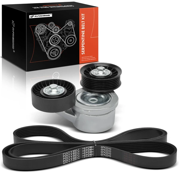 2 Pcs Serpentine Belt Drive Component Kit for Jeep Liberty 09-12 Dodge Nitro 3.7L