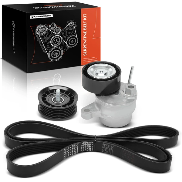 3 Pcs Serpentine Belt Drive Component Kit for Mercedes-Benz E350 2014 ML350