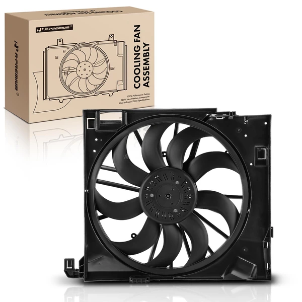 Single Radiator Fan Assembly with Brushless Motor for Jaguar XF 2010-2015 XJ XKR