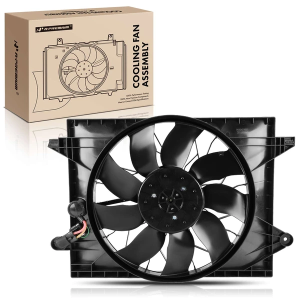 Single Radiator & Condenser Fan Assembly with Brushless Motor for 2015-2021 Dodge Challenger