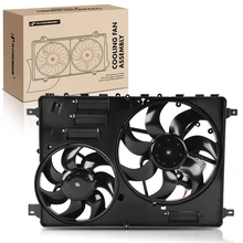 Dual Radiator & Condenser Fan with Shroud Assembly for 2008-2010 Volvo V70