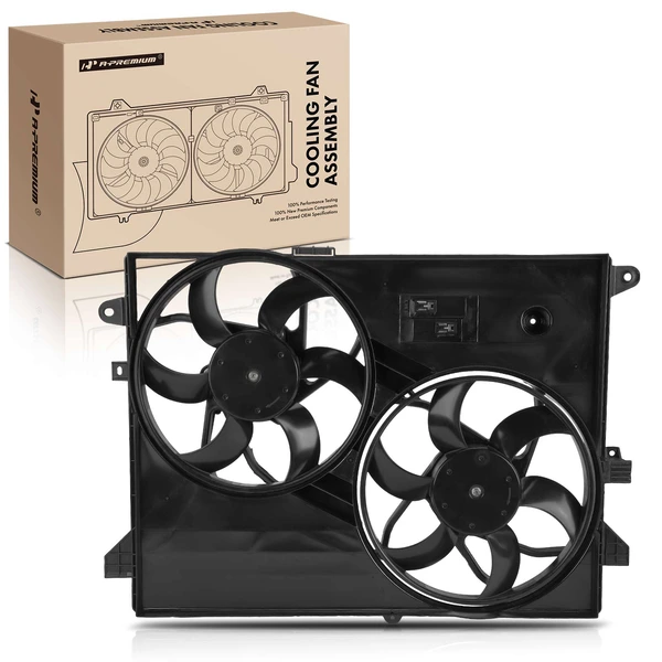 Dual Radiator Cooling Fan with Shroud Assembly for 2008-2010 Saturn Vue