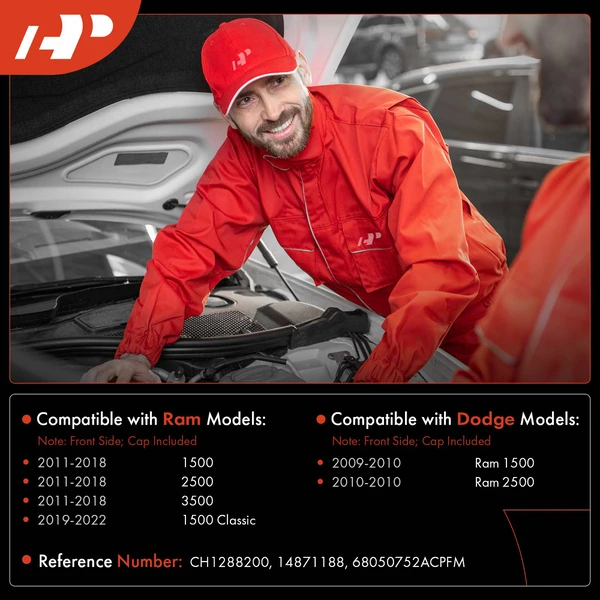 Windshield Washer Reservoir with Cap & Pump for Ram 2500 11-18 Dodge Ram 1500 09-10