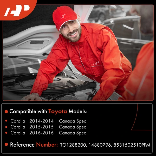 Windshield Washer Reservoir with Cap & Pump & Filler Neck &Sensor for Toyota Corolla 2014-2016